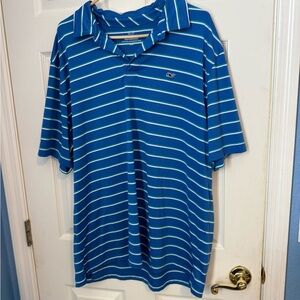 Vineyard Vines Men's Blue Striped Polo Shirt size 2XL